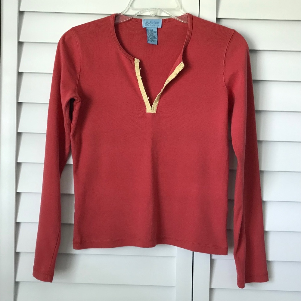 100% Cotton Jersey Women's Top Long Sleeve T-Shirt Size XS